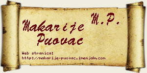 Makarije Puovac vizit kartica